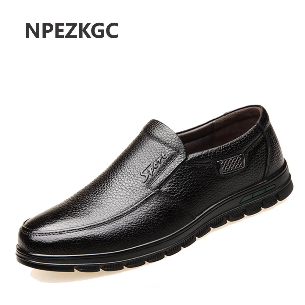 

NPEZKGC Genuine Leather Casual Shoes Handmade Men Leather Shoes Skid-proof Classical Moccasins For Male Business Casual Shoes