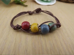 Fashion Ethnic Style High Quality Original Ceramic Beads Bracelet Adjustable Handmade Porcelain Beads Rope #1821