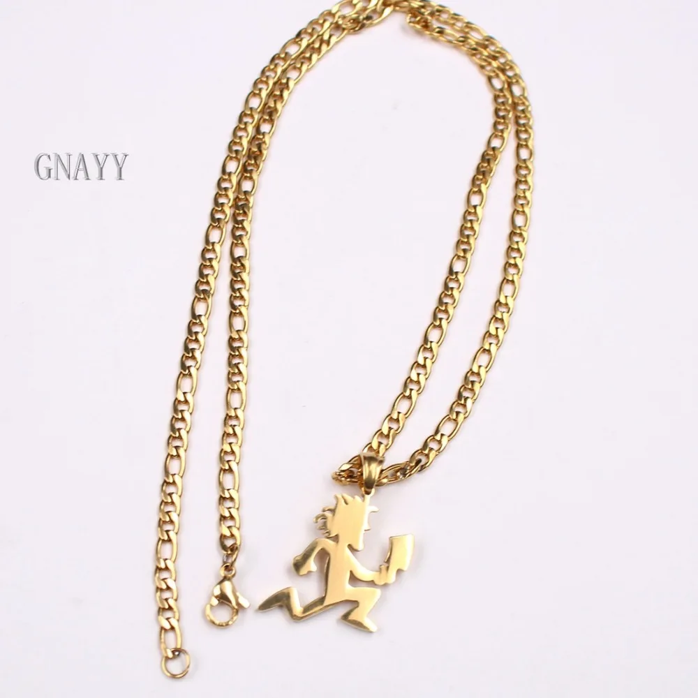 GNAYY stainless steel MINI small 1'' HATCHETMAN hatchet man ICP Pendant Necklace Link chain Gold COLOR