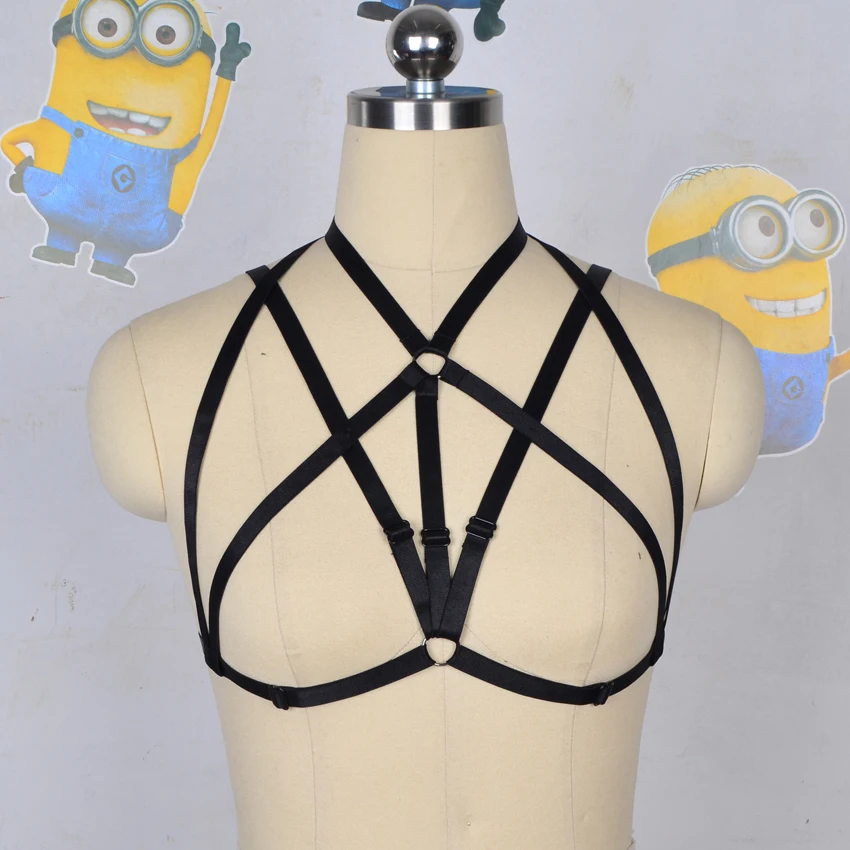 

2016 Black New Women harness sexy lingerie Gothic Harajuku Cage Bra bondage harness