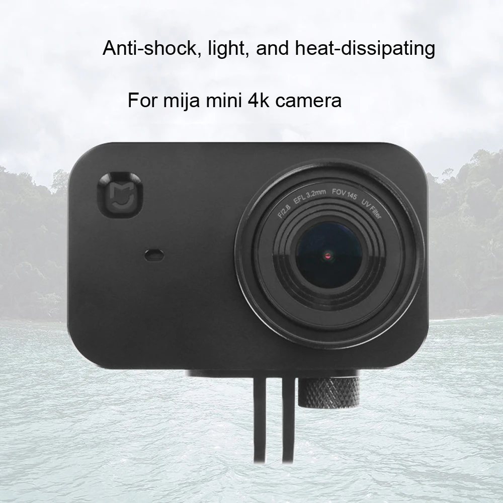 JINSERTA Protective CNC Aluminum Frame Case for Xiaomi Mijia Mini 4K Camera with 37mm UV Lens Filter +Screw Lens Cap Protector