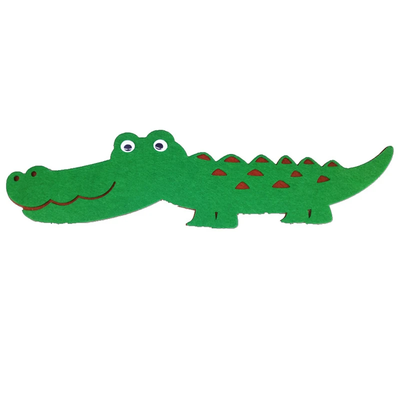 High Quality Felt Cutting Decoration Non-Woven Cloth Felts Cartoon Crocodile Stickers Felting For Diy Kid Kindergarten Kids Room