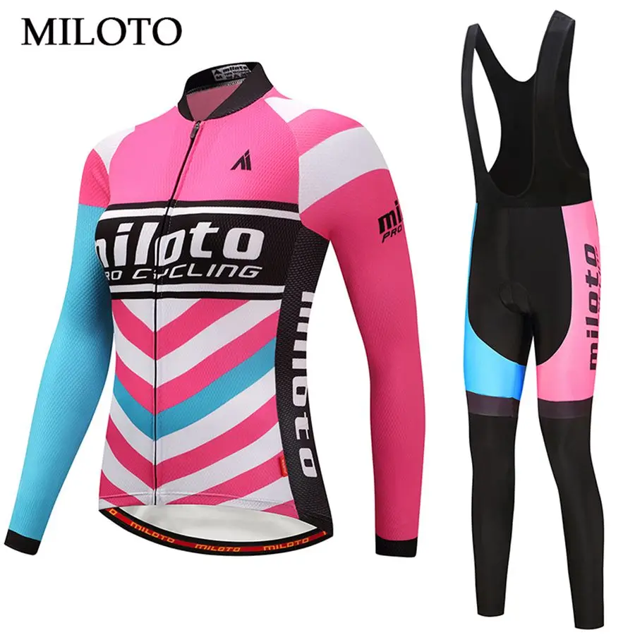 

Miloto Long Sleeve Cycling Jersey Women MTB Spring/Autumn cycling clothing maillot ciclismo roupa ciclismo Cycling set