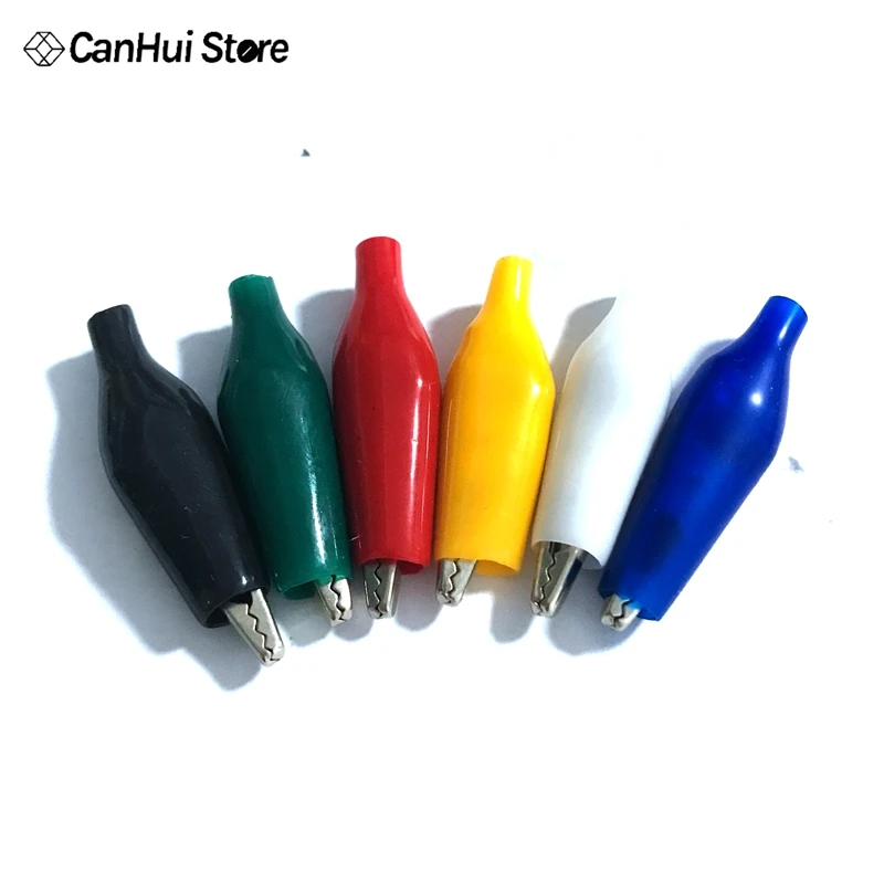 12Pcs Insulation Metal Alligator Crocodile Clip Electric Test 28MM Lead Colorful Red Black Blue Green White Yellow Car Connector