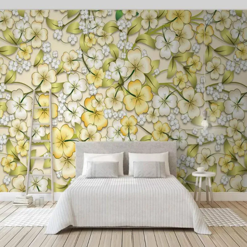 

Custom Made Beautiful flowers decorative painting 3D Wallpaper for Walls 3d Stereoscopic wall murals wallpaper