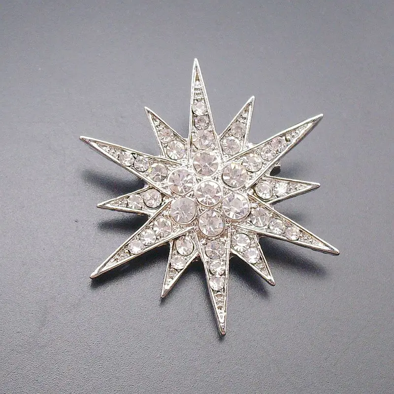 Hotsale Sparkly Shiny Fashion Clear Rhinestone Crystal Alloy STAR Brooch Wedding Jewelry Pin For Women Men, Item No.: ART104