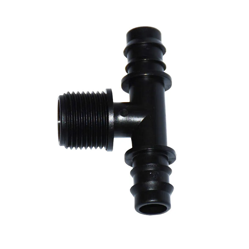 Male Thread 1/2 To The 1/2 Hose Tee Barb 16mm 2-Way Irrigation Connector Screw Male Connectors 5 Pcs