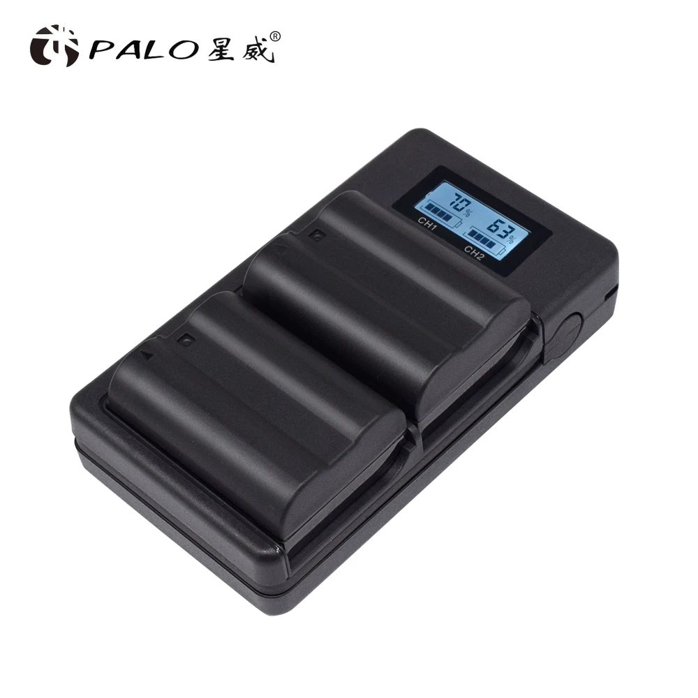 PALO EN-EL15 LCD Display Rechargeable Li-ion Battery Charger with USB Cable for Nikon 1 V1 D600 D610 D750 D800 D810 D810A ect