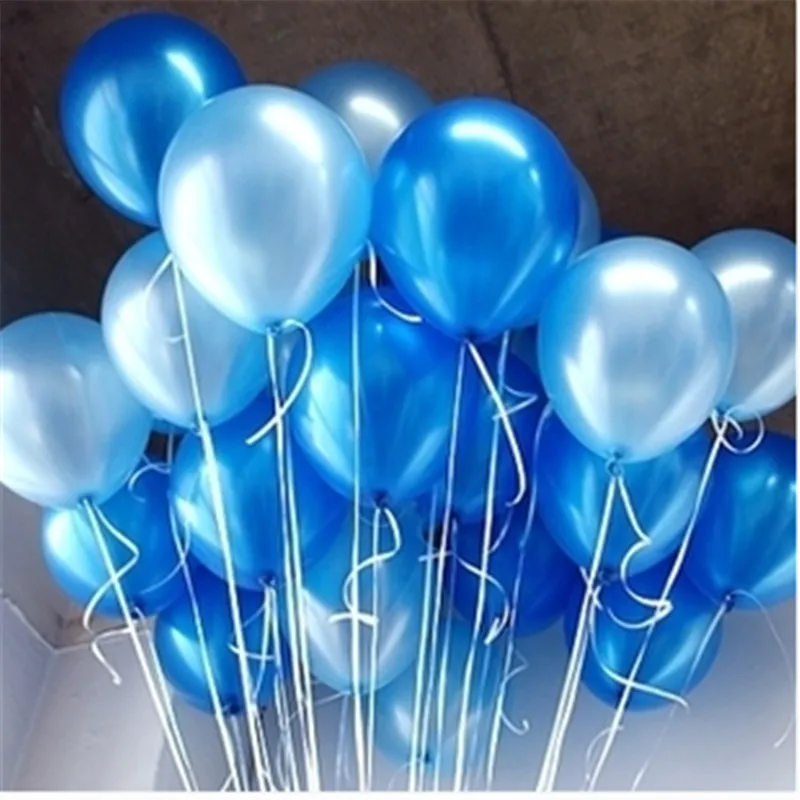 10 pz/lotto bianco blue Pearl Latex Balloon Air Palle Per Bambini Festa di Compleanno Palloncini decorazione della festa nuziale palloncino per