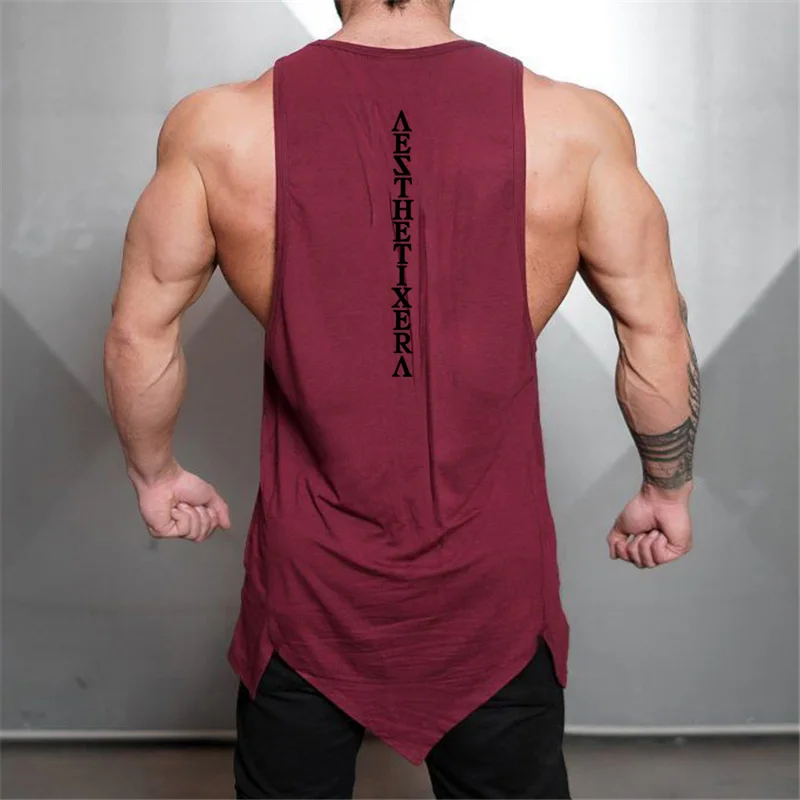 Brand Gyms Stringer Clothing Bodybuilding Tank Top Men Fitness Singlet Sleeveless Shirt Solid Cotton Muscle Vest Undershirt