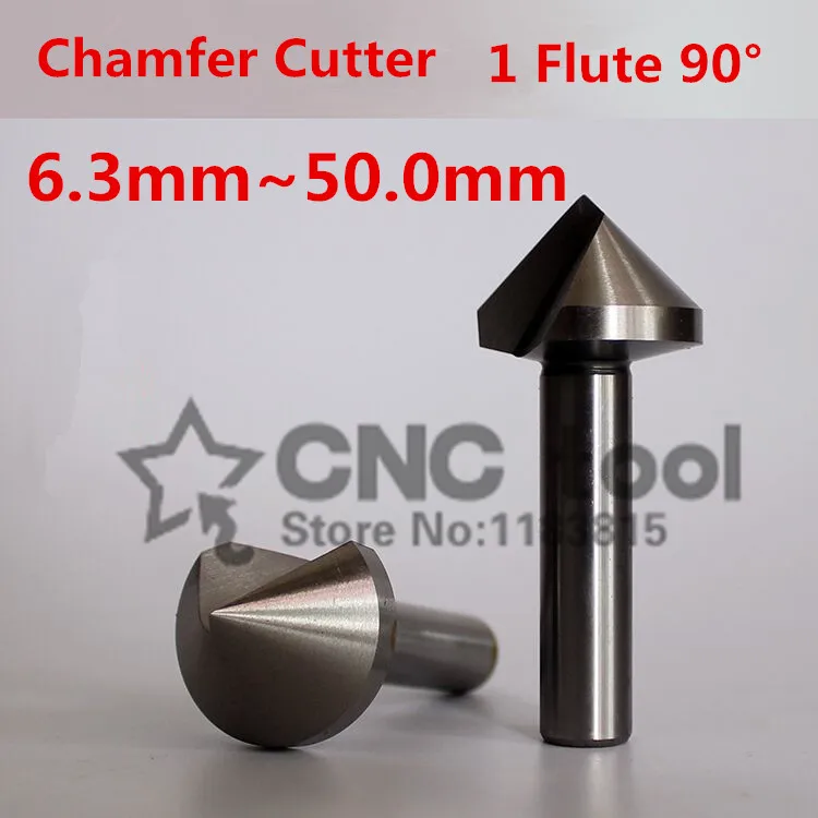 1PCS 6.3~50mm 90 Degree 1 Flute HSS Chamfer Cutter Chamfering Drilling Mill Drill Set Milling Cutter (6.3/10.4/16.5/25/30/35mm)