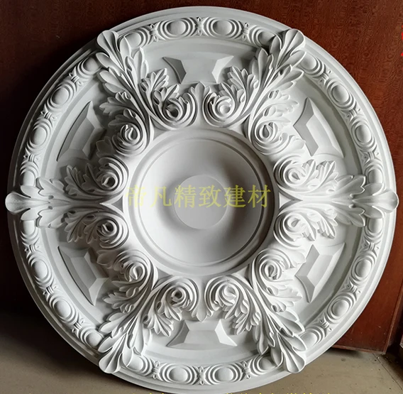 Decorative Ceiling Rose of Chandelier Pendant Lamp Decor Panel D495mm PU Rosette Decoration Light Base Medallion Wall Moulding