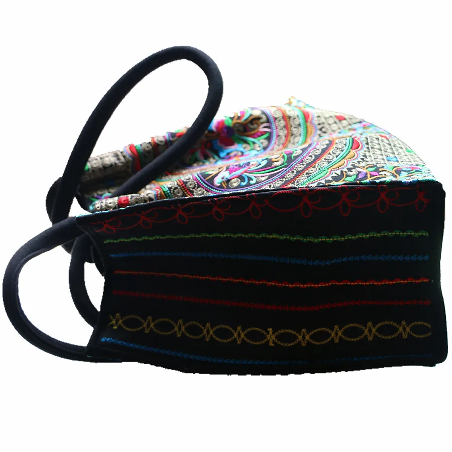 Floral Bestickt Damen Leinwand Umhängetasche Weibliche Vintage Große Tote Taschen Ethnische Reise Einkaufstasche Frauen Haspe Handtaschen