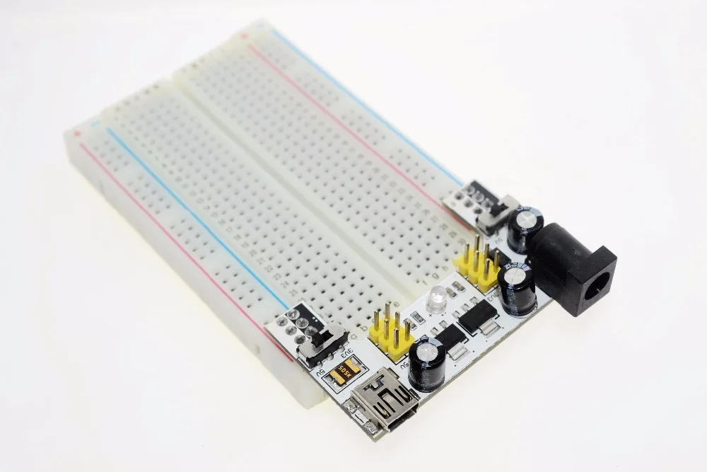 3.3V/5V MB102 Breadboard power module+ 400 points Solderless Prototype Bread board kit +65 Flexible jumper wires