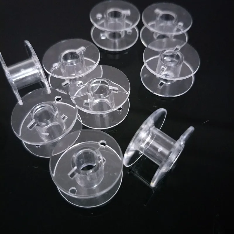 Hot sell 10pcs Clear Plastic Empty Bobbins For Brother Janome Singer Sewing Machines BB5549