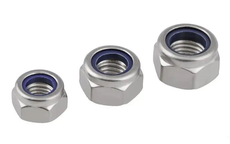 

10pcs M10 M12 Stainless Steel Nylon Lock Nut Self Locking Hex Nuts Nylon Insert Jam Stop Nut