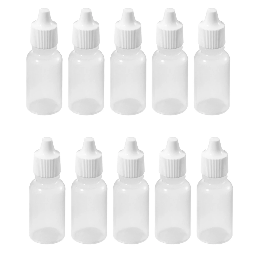 10Pcs 10 ML 1/3 OZ  Plastic Childproof Dropper Bottles Oil Lotion Refillable Bottle