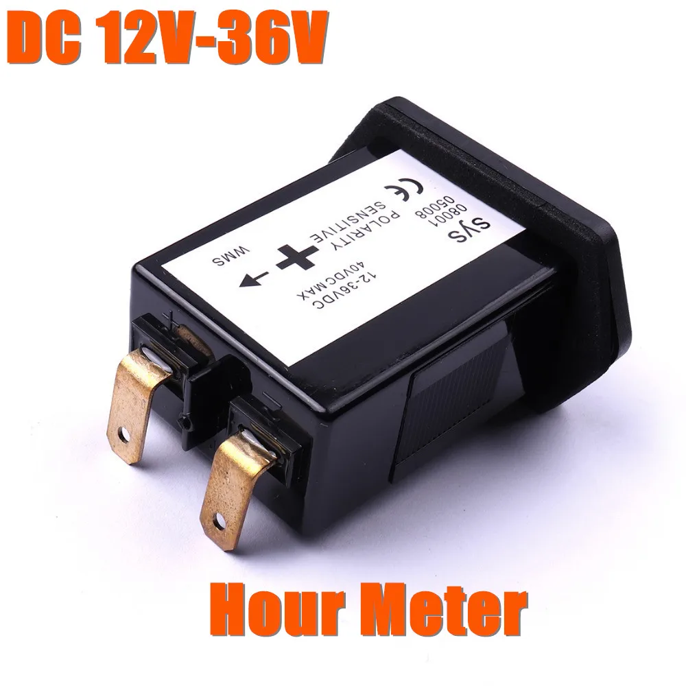 HOLYOVER DC12V-36V Generator Sealed Hour Meter Quartz Timer Counter High Accurate for Boats Trucks Tractors Cars Acessories