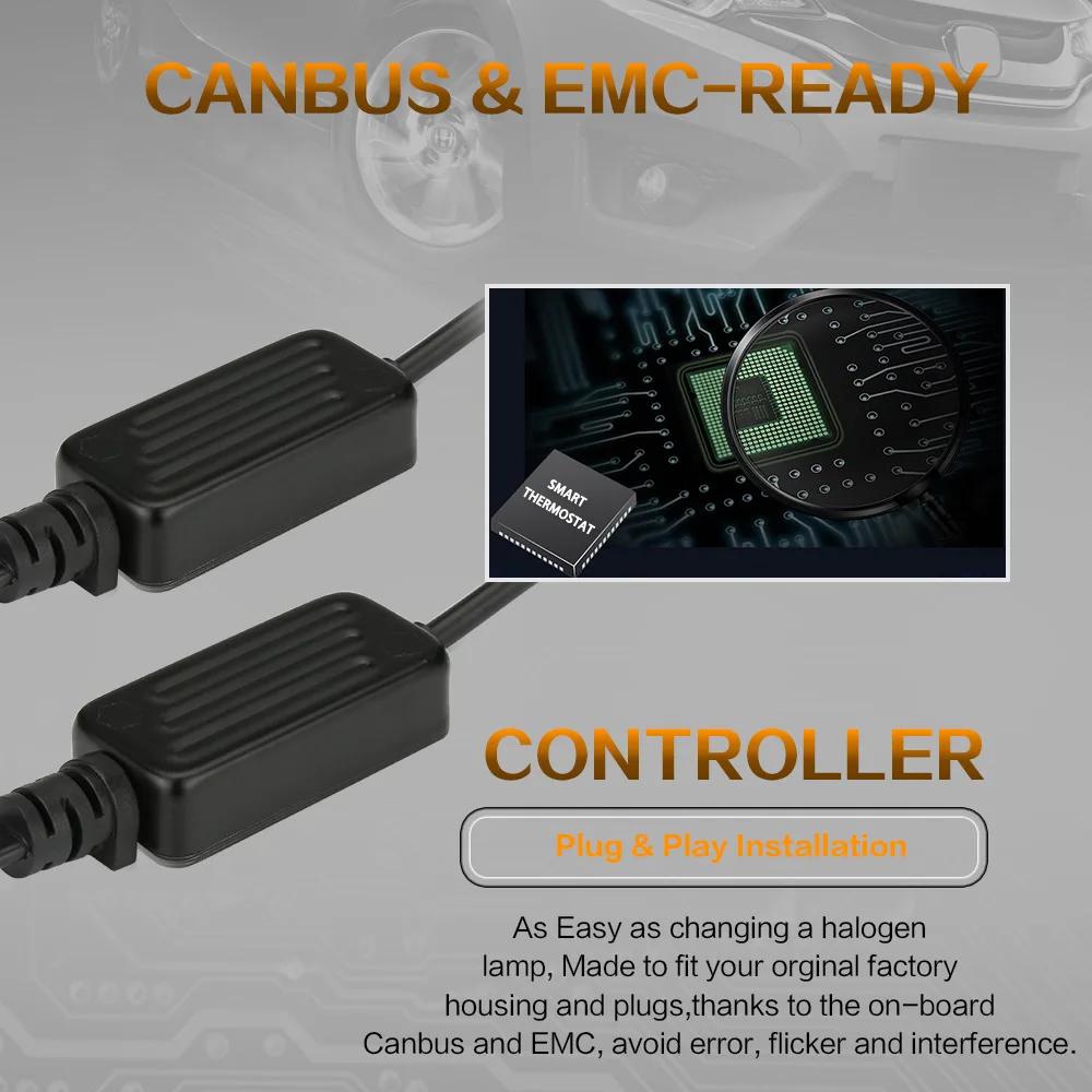 اللاسلكية H7 Led H4 سيارة المصابيح الأمامية H1 H8 H11 9005 HB3 9006 HB4 Canbus 300 واط 200000LM 6500 كيلو 12 فولت توربو مصابيح السيارات h7led 2 قطعة #6