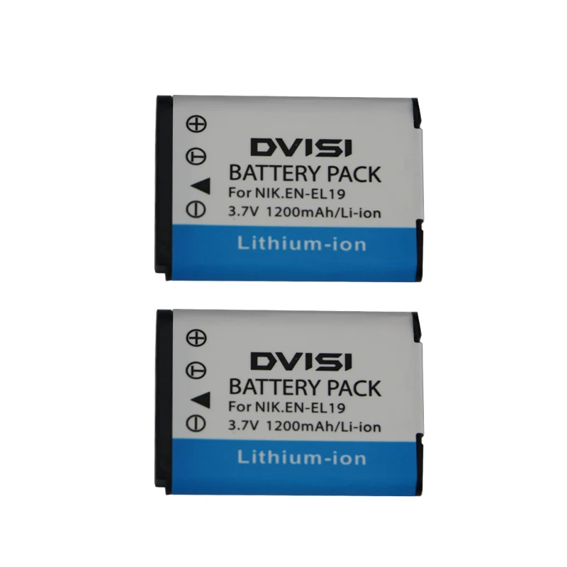 Batterie li-ion rechargeable, EN-EL19 ah, 2 pièces/lot, pour appareil photo Nikon Coolpix S100 S2500 S3100 S4100 z1, EL19 ENEL19