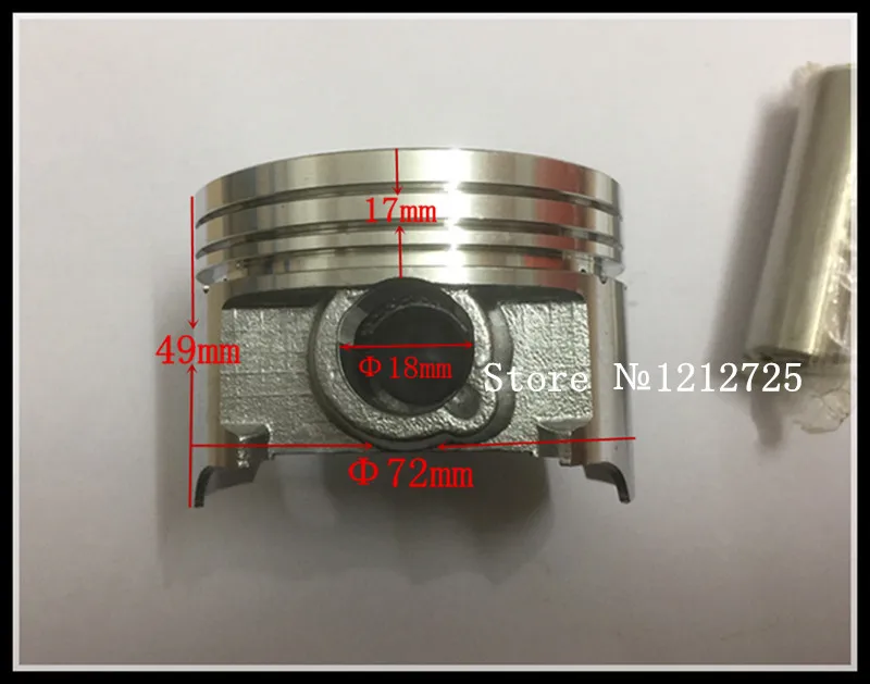 Motorcycle Piston Ring YX300 CG300 LF300 Piston assembly Piston diameter 72mm Piston pin for 18mm