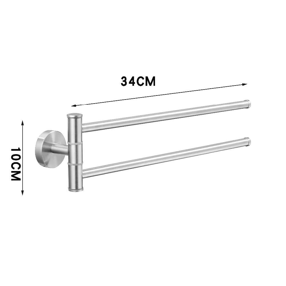FACIIO-soporte de toalla de baño montado en la pared, barra de toalla doble de rotación de 180 grados, colgador de toalla de Metal de acero