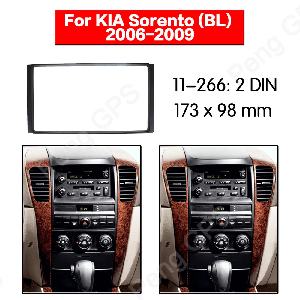 

Монтажный адаптер для автомагнитолы 2 DIN, fascia Для KIA Sorento(BL) 2006 2007 2008 2009, облицовка для рамы, аудио облицовки