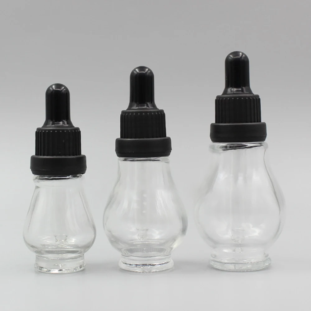 10ml Glass Vial with Rubber Stopper,Clrar Bottle with Black Cover