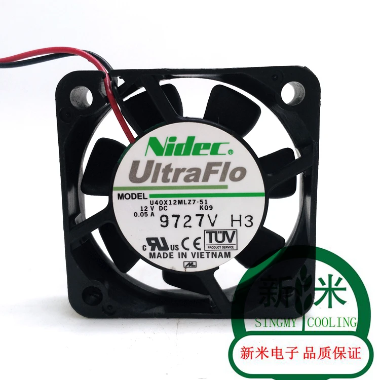 

USED NIDEC 4010 U40X12MLZ7-51 K09 4CM 12V 0.05A 2lines silence cooling fan