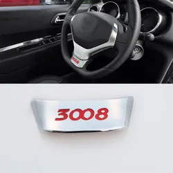 Jameo Auto Car Styling ABS Chrome Steering Wheel Decoration Trim Sticker for Peugeot 3008 2014 2015 2016 Car Accessories