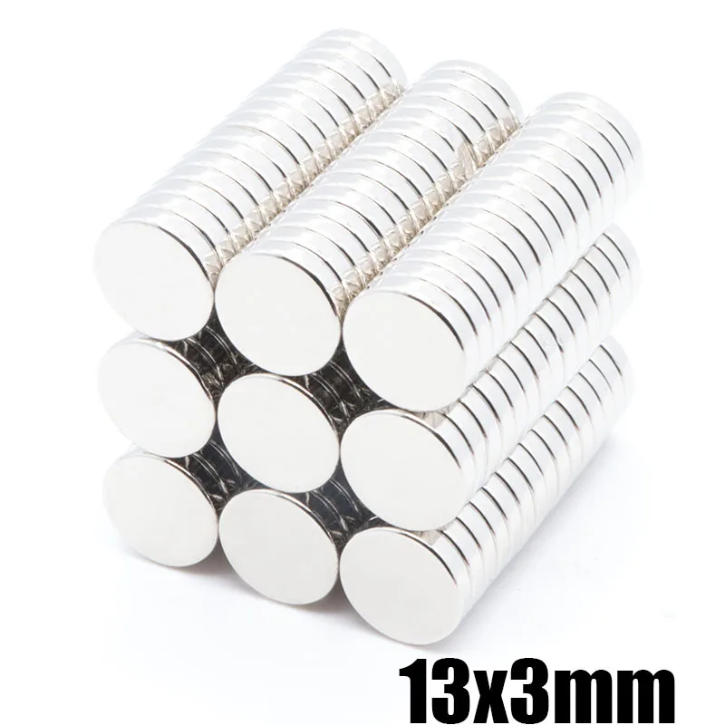 100pcs 13x3 mm N35 Strong Neodymium Magnet 13*3mm Round Rare Earth Permanet Magnets 13*mm Packaging Magnet Fridge Magnet