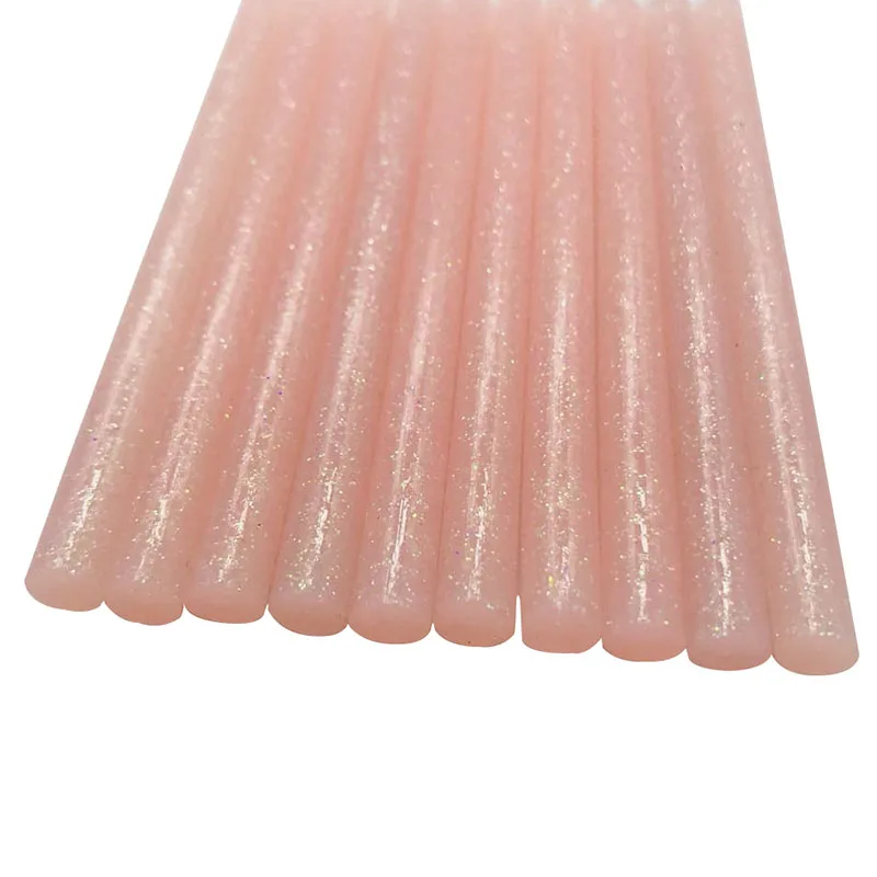 Hot Melt Glue Sticks 7mm Colored Adhesive Light Pink Color Glitter Glue Sticks Professional For Electric Glue Gun Craft Repair