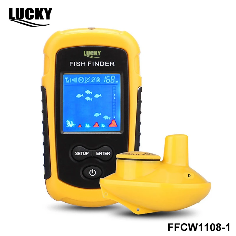 LUCKY FFCW1108-1 & FFW1108-1 Portable Echo Sounder Sonar Depth Ocean River Wireless Fish Finder