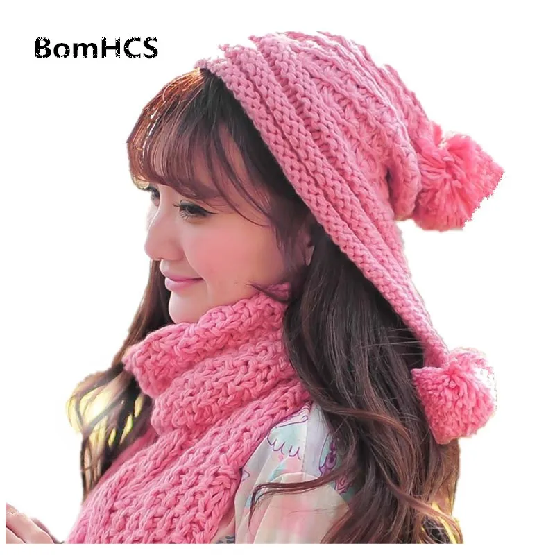 BomHCS Korean Style Fashion Women\'s Winter Warm Beanie 100% Handmade Knit Hedge Flower Hat