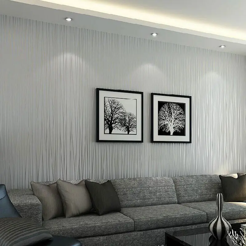 Non Woven Wallpaper Modern Solid Plain Color Vertical Striped Wall Paper Rolls Living Room Bedroom TV Background Papel De Parede