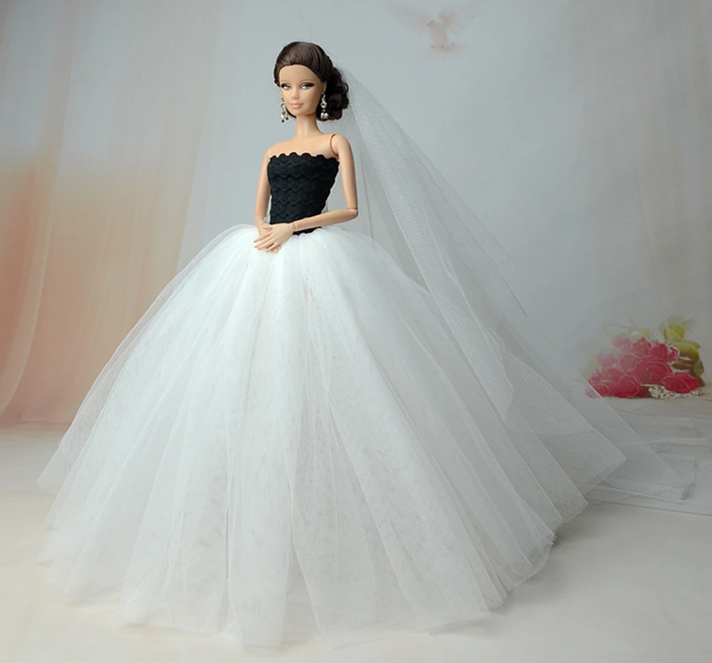 Doll Clothes For Barbie Princess Wedding Dress Noble Party Gown For Barbie Doll Fashion Design Outfit Best Gift For 1/6 Doll