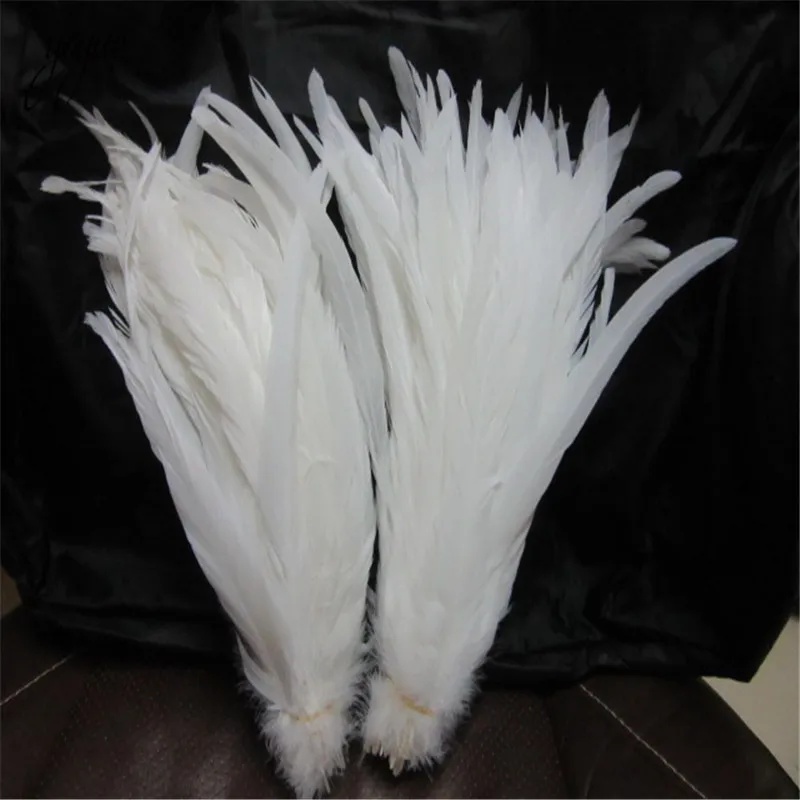 

Wholesale High Quality Pure White Rooster Coque Tail Feathers For Crafts wedding Decoration Costume Decoration Pheasant plumes