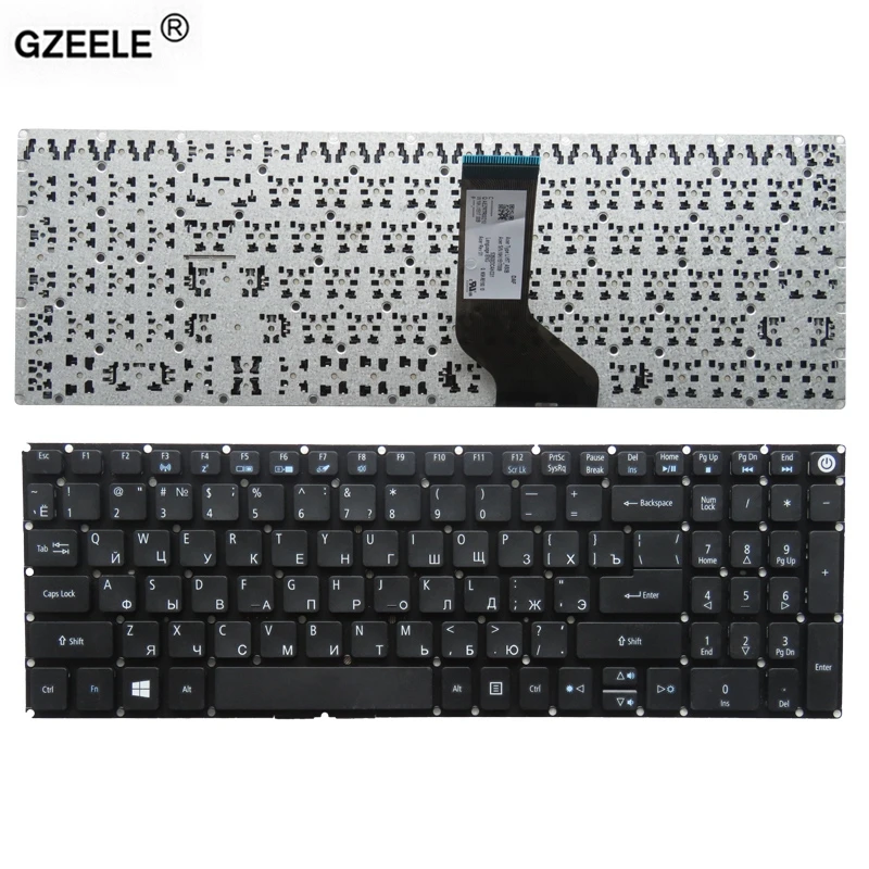 Nowa klawiatura do laptopa RU dla Acer Aspire E5-523G E5-553 E5-553G E5-575 E5-575G E5-575TG E5-523 rosyjski bez ramki