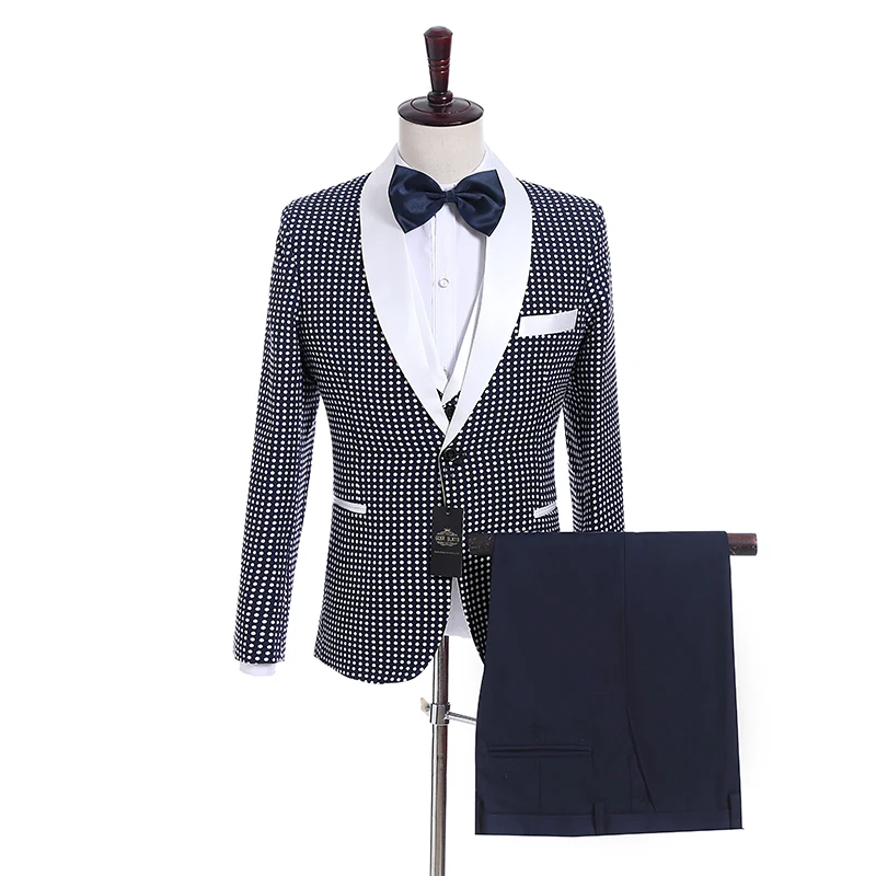 

One Button Groomsmen Shawl Lapel Groom Tuxedos Side Vent Men Suits Wedding Best Man Blazer ( Jacket+Pants+Bow Tie+Vest ) C150