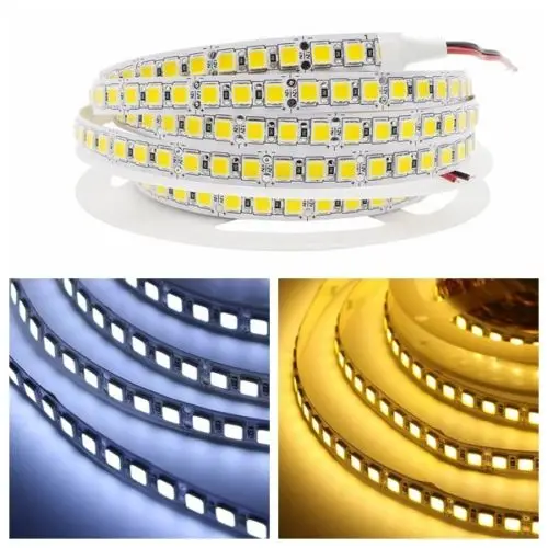 DC12V 12 24 V SMD 5054 LED Strip light 5M 120leds/m Flexible Tape ledstrip diode waterproof brighter than 5050white/Warm white