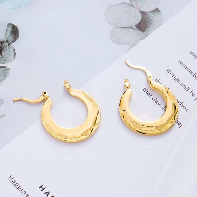 2.5cm Africa Habesha Fashion Jewelry 24k Gold color Round Ethiopian Earrings,Indonesia,Nigeria,Congo,arab for Women Wedding Gift