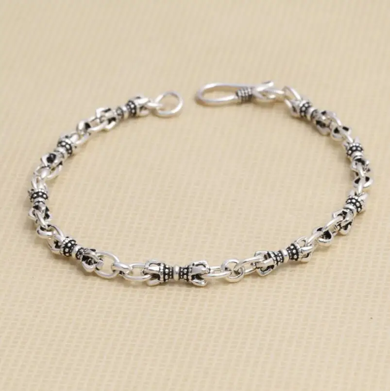 Unibabe Pure Silver Brand New Sterling 925 Silver Retro Thai Silver Bracelet Female S925 Bracelet