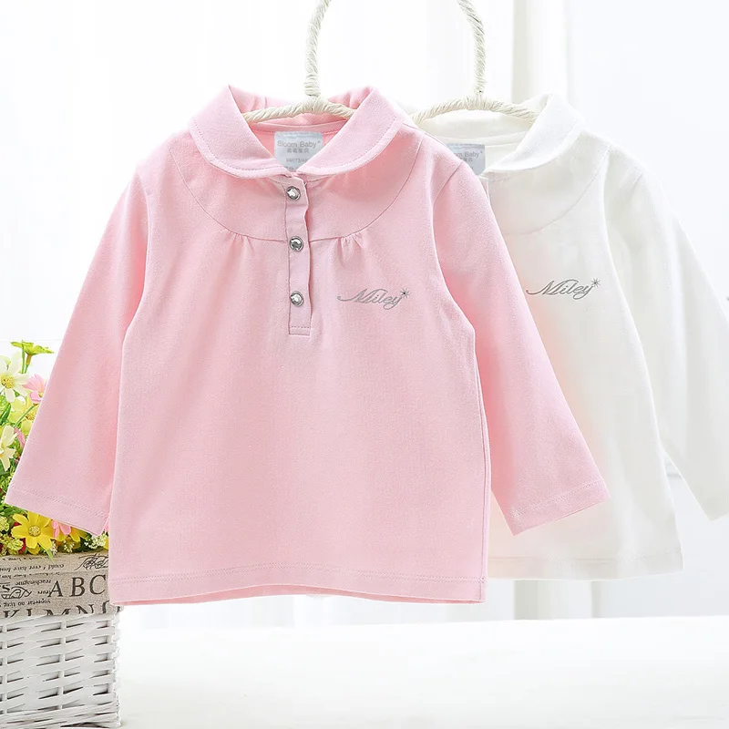 Baby clothes round neck girls t shirt long sleeves baby girls clothes children clothing silver glitter letters cute kids clothes