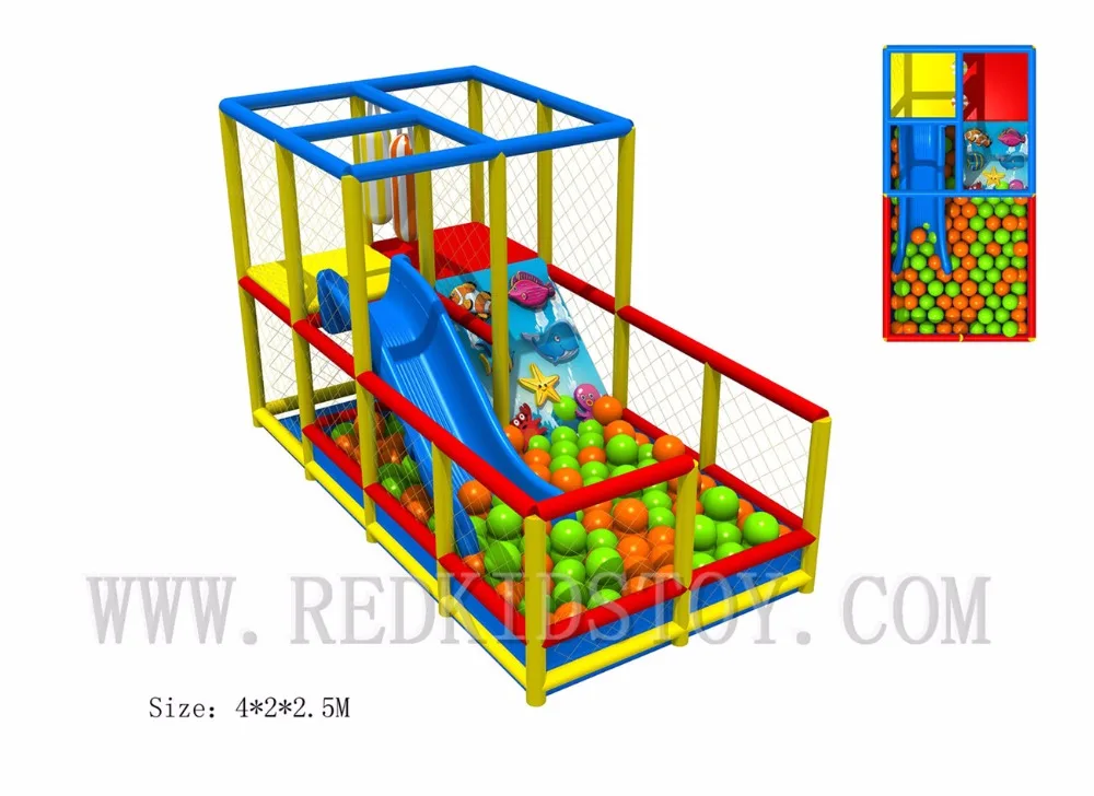 Premium Quality Children Small Indoor Play Naughty Castle 4x2x2.5m Playground With Ball Pool HZ-161216b