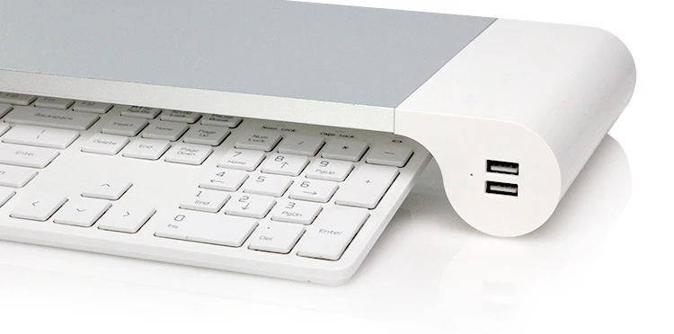 DL-TC1 الألومنيوم سطح المكتب رصد دفتر كمبيوتر محمول حامل الفضاء بار عدم الانزلاق مكتب الناهض مع 4 USB شاحن ل iMac ماك بوك برو