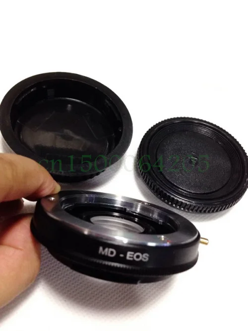 Lens Adapter for Minolta MD MC Lens to For Canon 60D 600D Rebel T3i Infinity Focus w/ Glass with MD body cap For canon rear cap