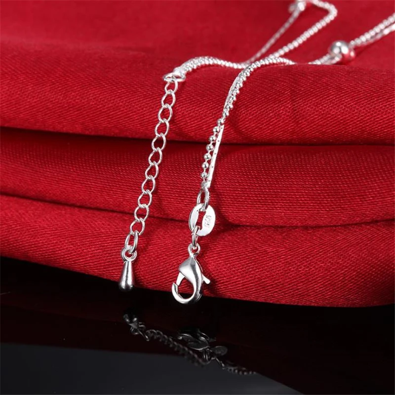 KOFSAC New Fashion Glossy Round Beads Lucky Stars Ankle Chain Bracelet 925 Sterling Silver Anklets For Women Jewelry Girl Gifts