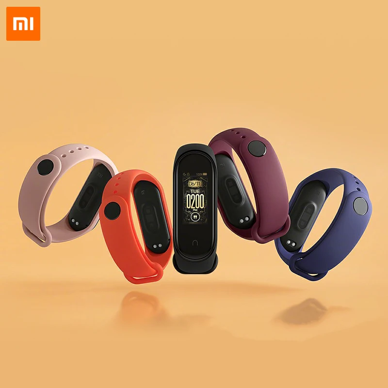 Original Xiaomi Mi Band 4 Strap Black Blue Orange Wine-red Pink Limited Edition Color TPU Bracelet for Xiaomi Mi Smart Band 4