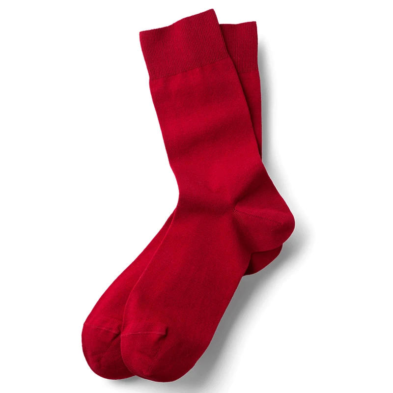 Chaussettes rouges en bambou respirantes et antibactériennes pour homme (6 paires/lot)