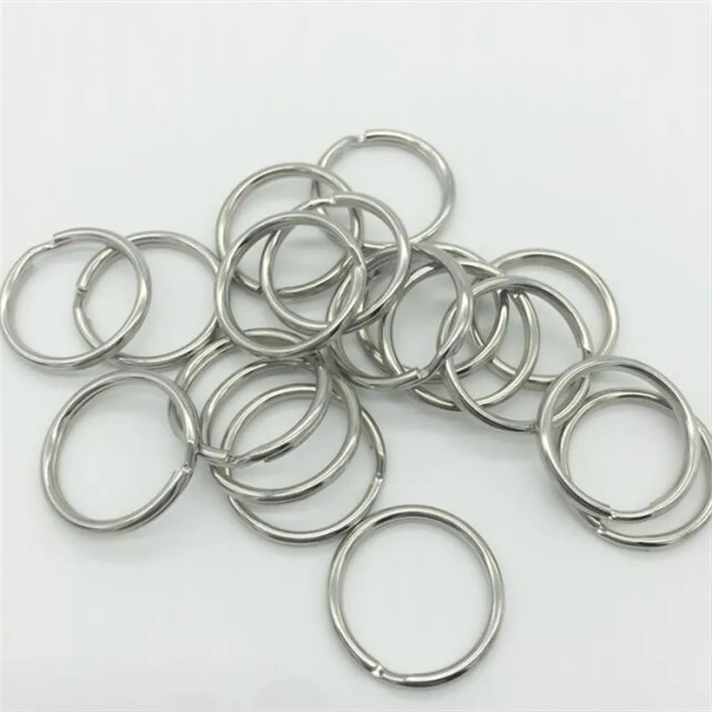 50Pcs 12/15/20/25/28mm Stainless Steel Key Ring Chain Fobs Connectors for Keychain Keyring Jewelry Making Supplies Accessories